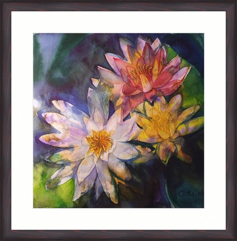 Original Fine Art Floral Painting by Olga Brink