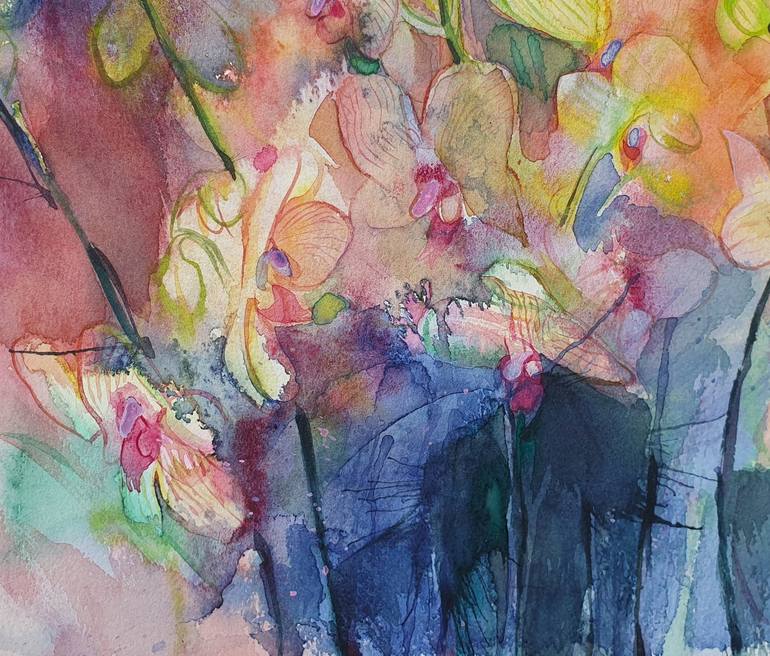 Original Abstract Garden Painting by Olga Brink