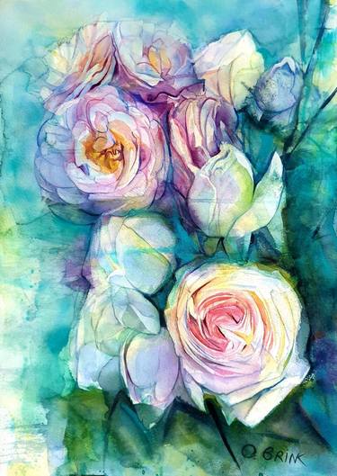 Print of Impressionism Floral Paintings by Olga Brink