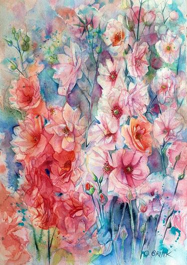Print of Realism Floral Paintings by Olga Brink