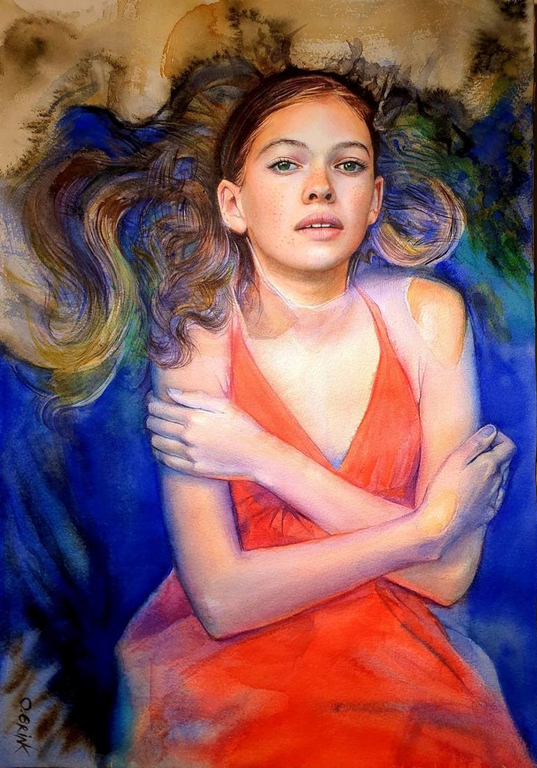 Original Realism Women Painting by Olga Brink