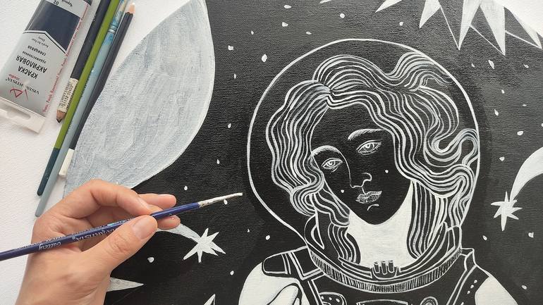 Original Contemporary Fantasy Painting by Alexandra Kalacheva