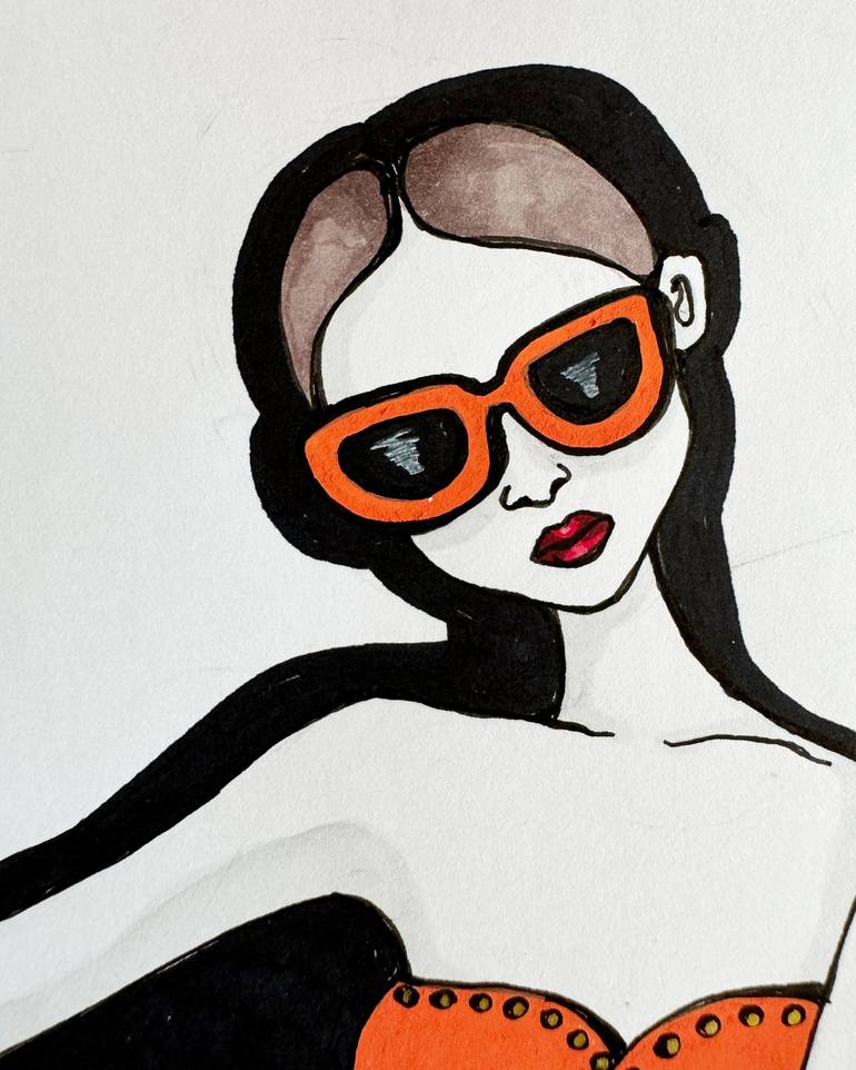 Original Pop Art Fashion Drawing by Natalia Kludt