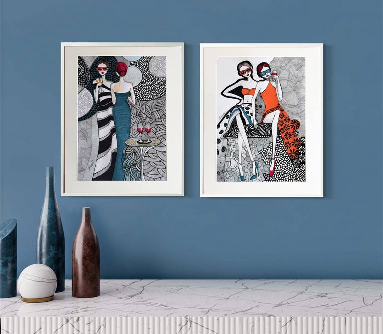 Original Pop Art Fashion Drawing by Natalia Kludt