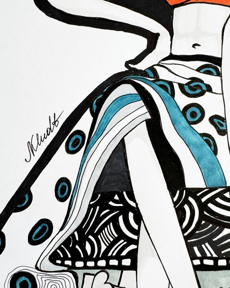 Original Pop Art Fashion Drawing by Natalia Kludt