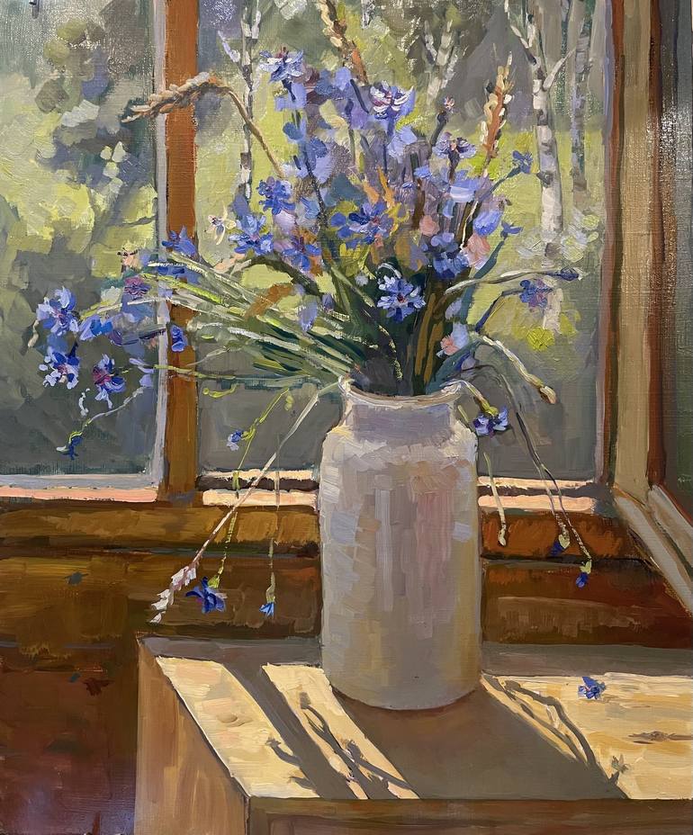 Original Impressionism Floral Painting by Ekaterina Tomilovskaya