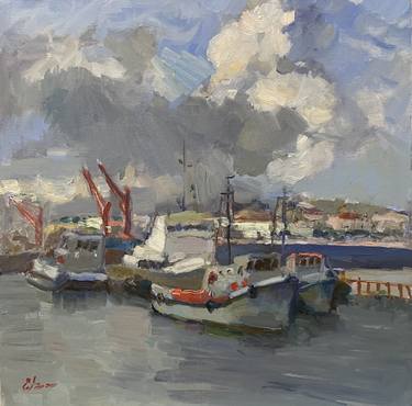 Original Impressionism Ship Paintings by Ekaterina Tomilovskaya