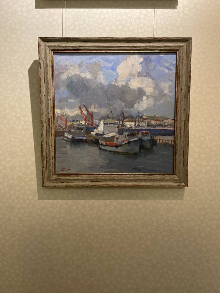 Original Impressionism Ship Painting by Ekaterina Tomilovskaya