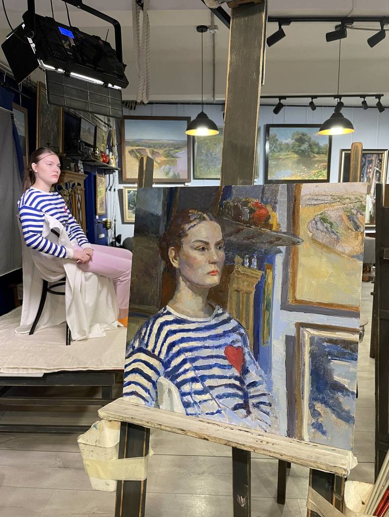 Original Impressionism Portrait Painting by Ekaterina Tomilovskaya