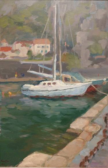 Print of Impressionism Boat Paintings by Ekaterina Tomilovskaya