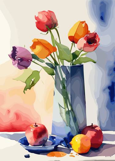 Print of Fine Art Floral Digital by Viktor Levchenko