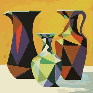 Print of Cubism Still Life Digital by Viktor Levchenko