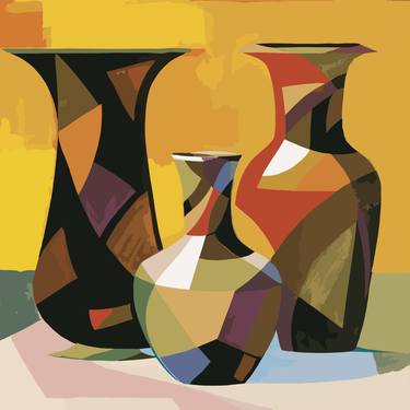 Print of Cubism Still Life Digital by Viktor Levchenko