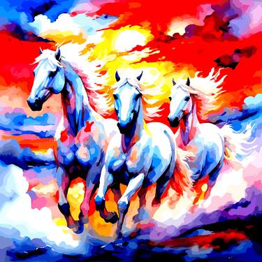 Print of Fine Art Horse Digital by Viktor Levchenko