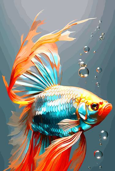 Print of Fish Digital by Viktor Levchenko