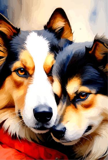 Print of Fine Art Dogs Digital by Viktor Levchenko