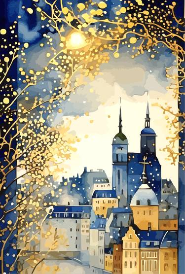 Print of Art Nouveau Cities Digital by Viktor Levchenko