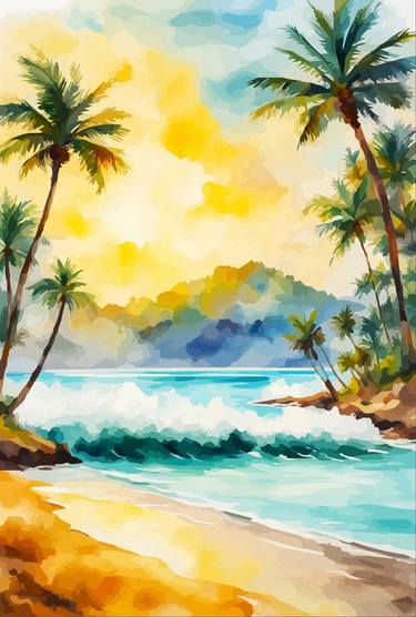 Print of Realism Beach Digital by Viktor Levchenko