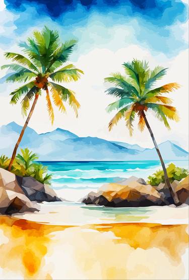 Print of Realism Beach Digital by Viktor Levchenko