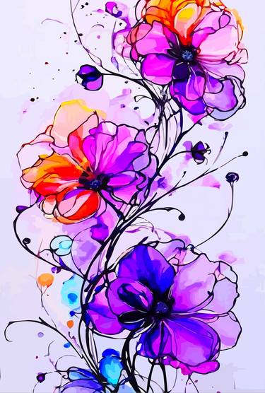 Print of Abstract Floral Digital by Viktor Levchenko