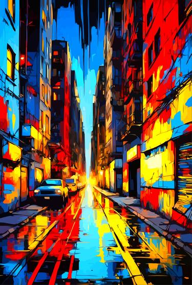 Print of Abstract Cities Digital by Viktor Levchenko