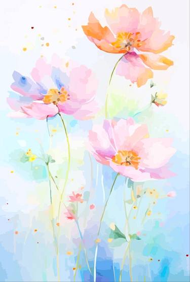 Print of Illustration Floral Digital by Viktor Levchenko