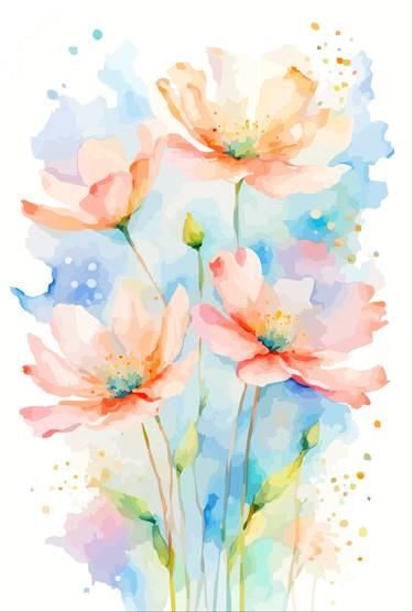 Print of Illustration Floral Digital by Viktor Levchenko