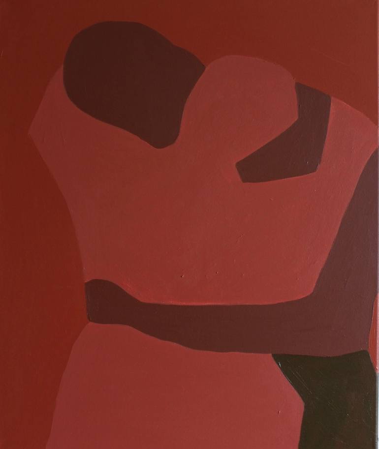 Original Love Painting by Beatrice Bodasca | Abstract Art on Canvas | Close to you - bordeaux version
