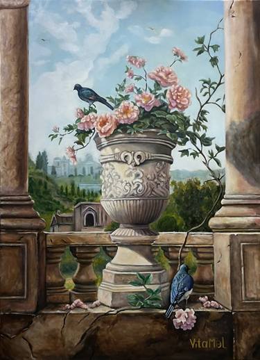 Original Realism Garden Paintings by Vita Mel