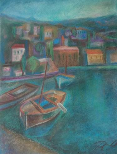 Original Fine Art Boat Paintings by ROUMIANA SEKOULOVA