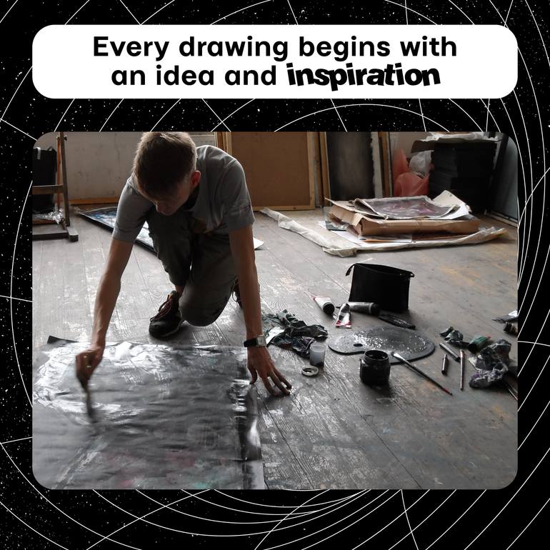 Original Contemporary Abstract Drawing by Maksym Skvortsov