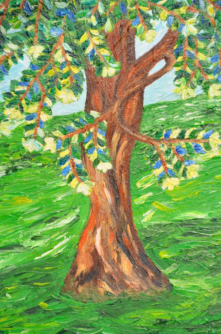 Original Expressionism Landscape Painting by Elisaveta Dobreva