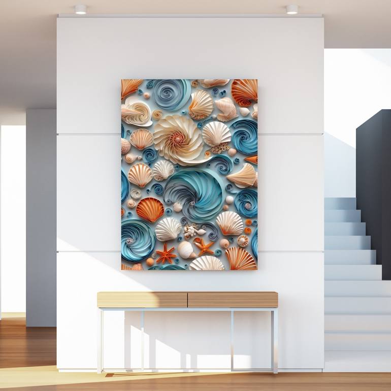 Floral Shells Painting by Rysty Balmukhatova | Saatchi Art