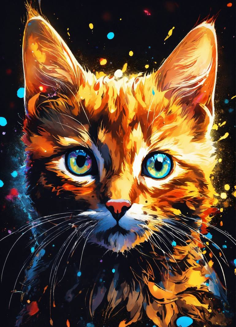Print of Cats Digital by Moeez Ahmad