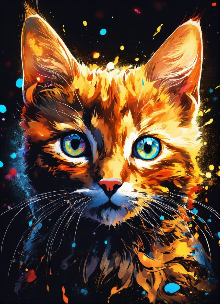 Original Graphics And Animation Cats Digital by Moeez Ahmad