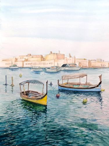 Print of Realism Seascape Paintings by Yuliia Tumanova