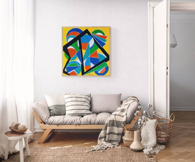 Original Abstract Expressionism Geometric Painting by Ken Marks