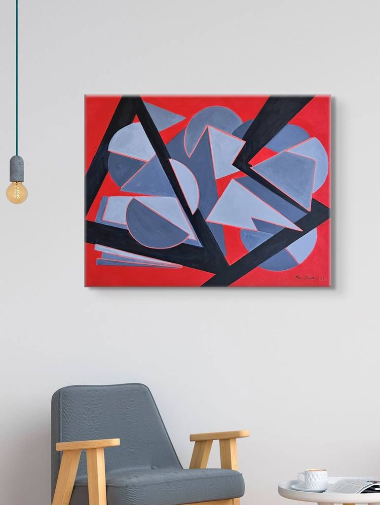 Original Abstract Expressionism Geometric Painting by Ken Marks