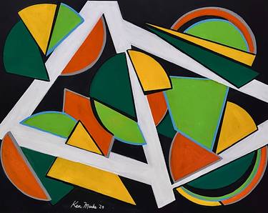 Original Abstract Expressionism Geometric Paintings by Ken Marks