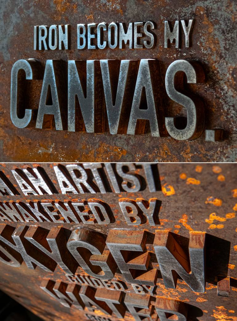Original Abstract Typography Sculpture by Rana Dias