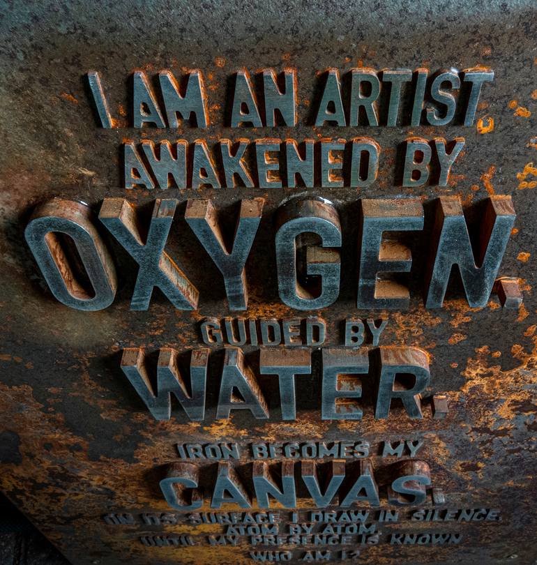 Original Abstract Typography Sculpture by Rana Dias