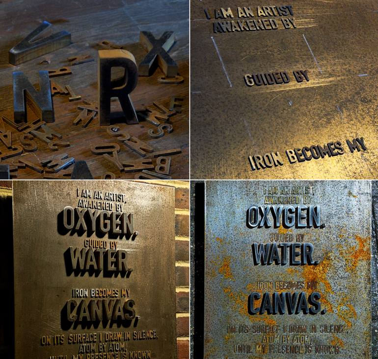 Original Abstract Typography Sculpture by Rana Dias