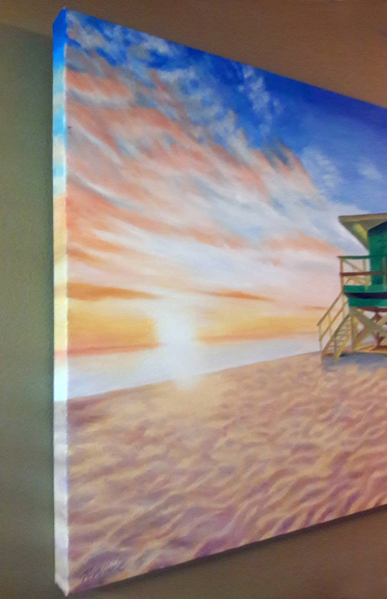 Original Impressionism Beach Painting by Robin White
