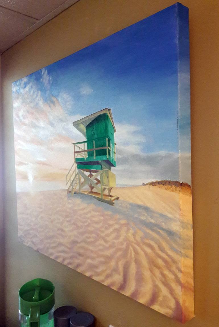 Original Impressionism Beach Painting by Robin White