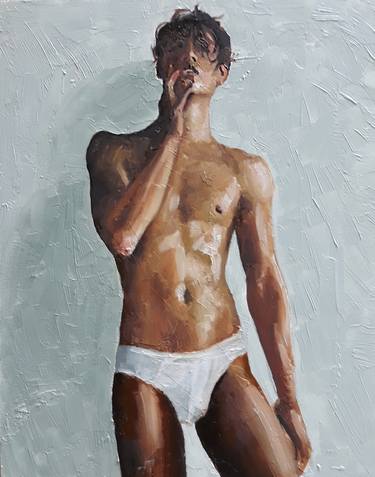 Original Figurative Men Paintings by Robin White