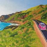 Pink Van on the Pacific Coast Highway by Robin White