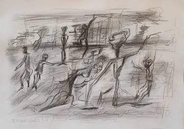 Original Abstract Expressionism Abstract Drawings by Eleazar Montes