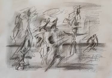 Original Abstract Expressionism Abstract Drawings by Eleazar Montes