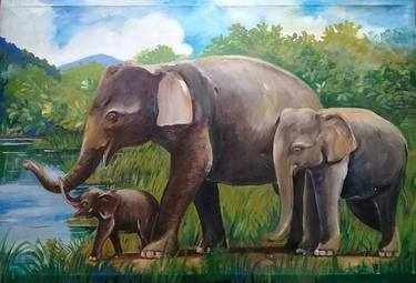 Original Animal Paintings by W A Jayaratne