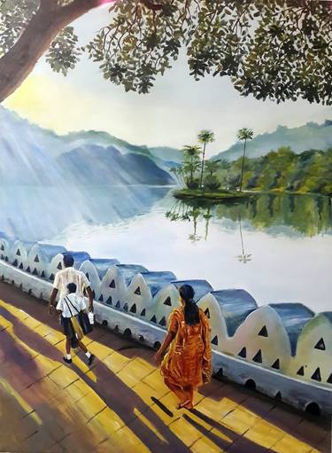 Original Impressionism Culture Paintings by W A Jayaratne